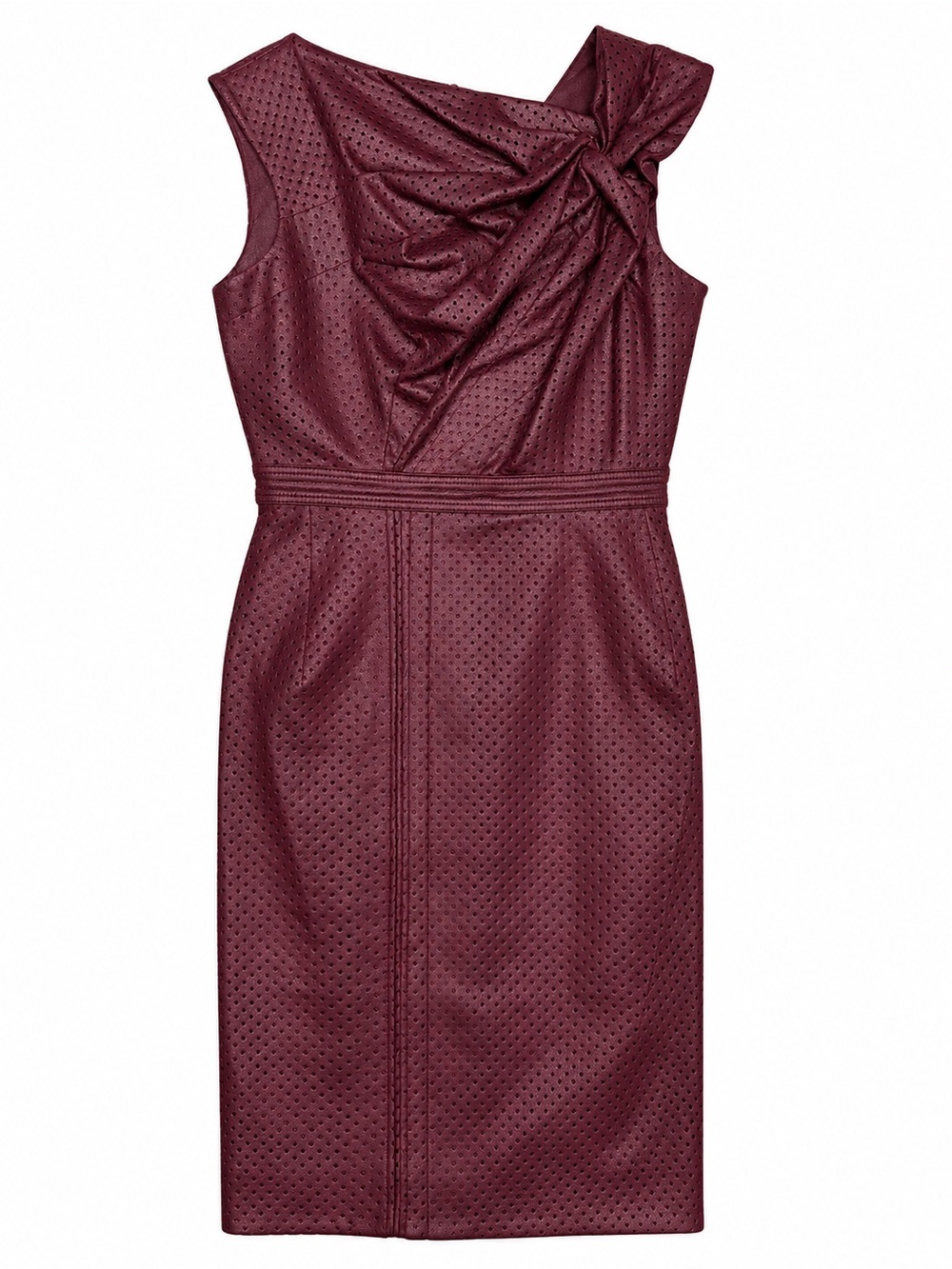 BYRON LARS BEAUTY MARK perforated faux leather midi dress, Size 4